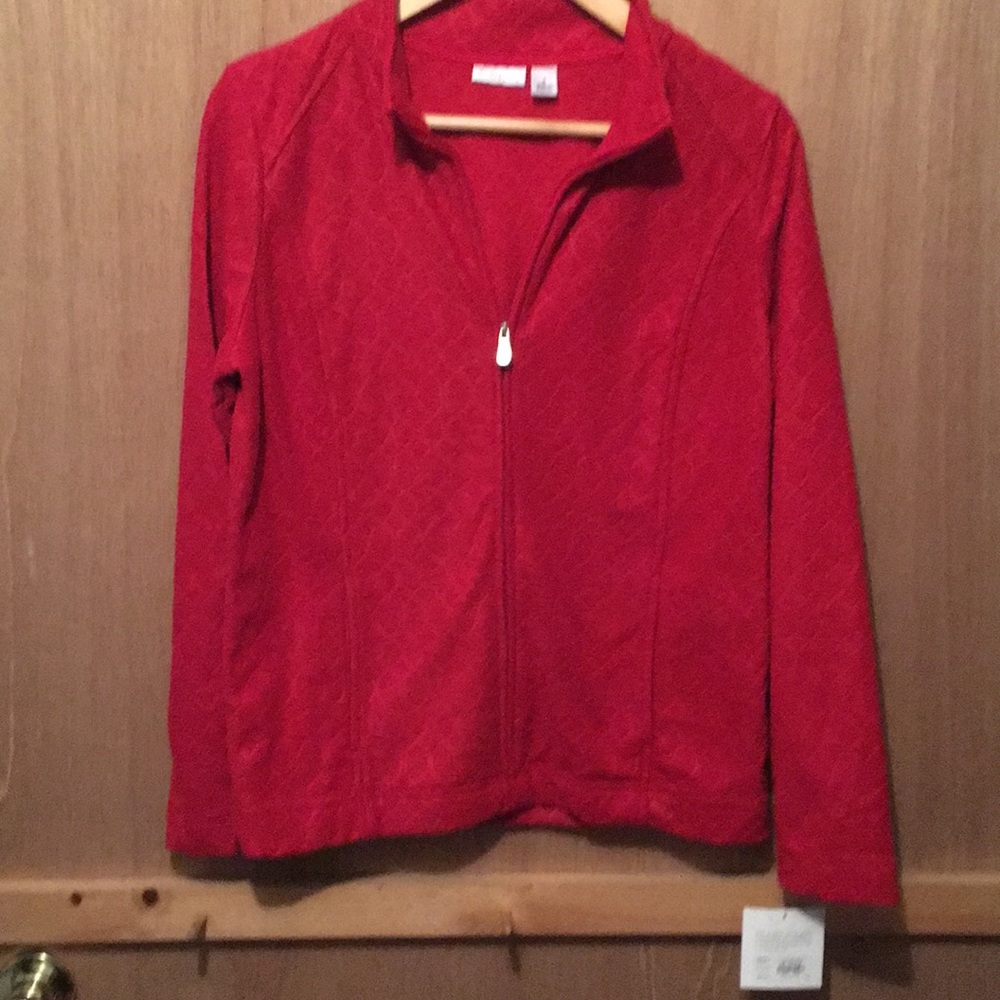 Red zip up